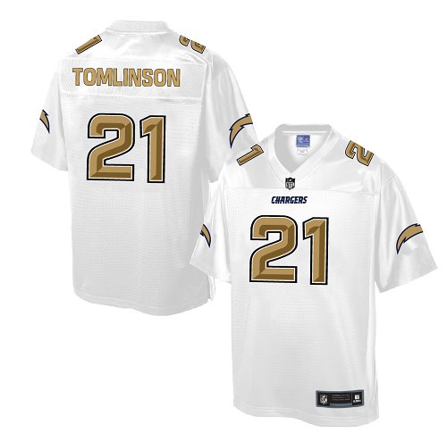 Men's Game LaDainian Tomlinson Nike Jersey White - #21 Pro Line Fashion NFL Los Angeles Chargers